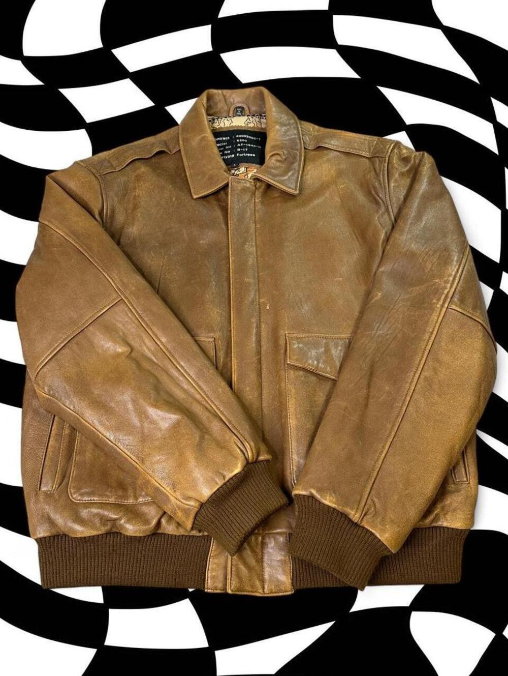Vintage Adler Brown lamb leather bomber jacket